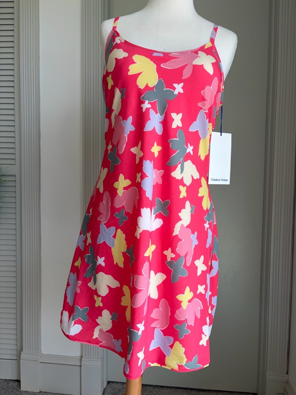 Outdoor Voices Pink Floral Butterfly Exercise Dress